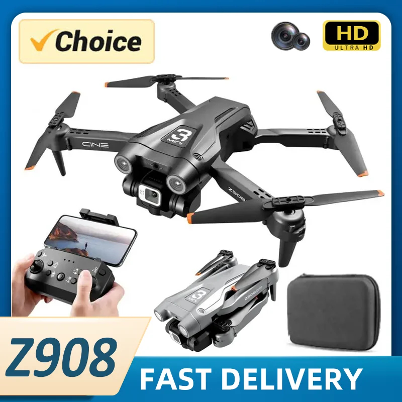 NM60587 Z908 Drone Brushless Professional RC Dual Camera Helicopter 2.4G FPV Obstacle Avoidance Remote Control Quadcopter Toy - Gray & Black