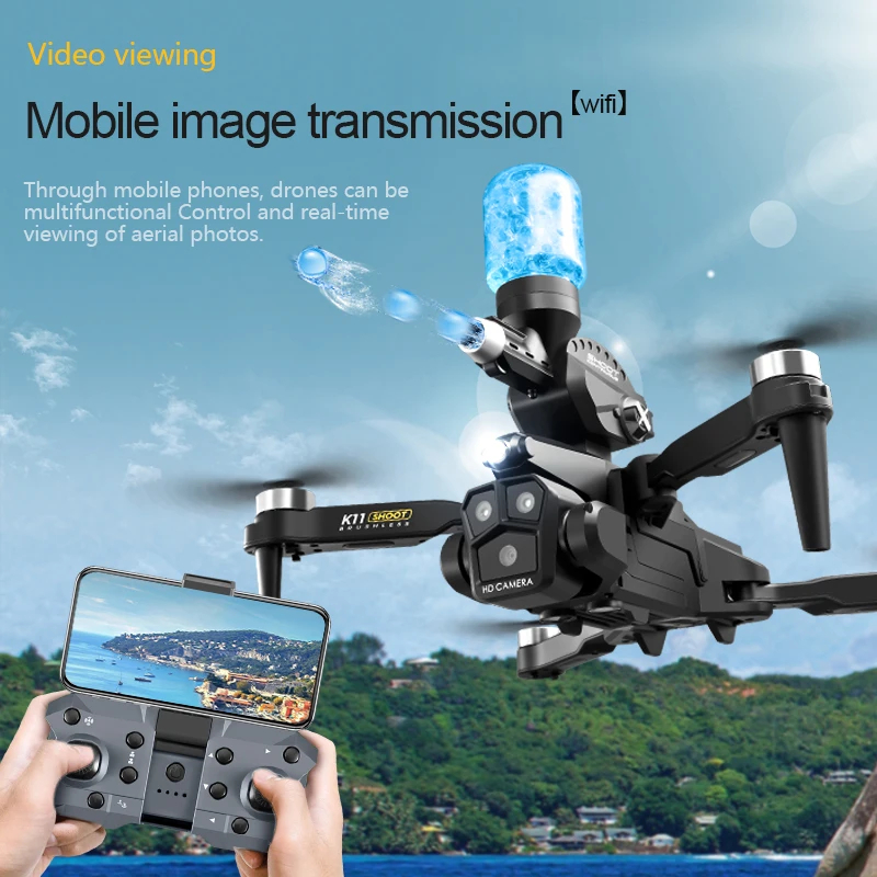 NM60588   K11 Max RC Three Camera 4K Professional Four Way Obstacle Avoidance Optical Flow Positioning Drone Toys Gifts