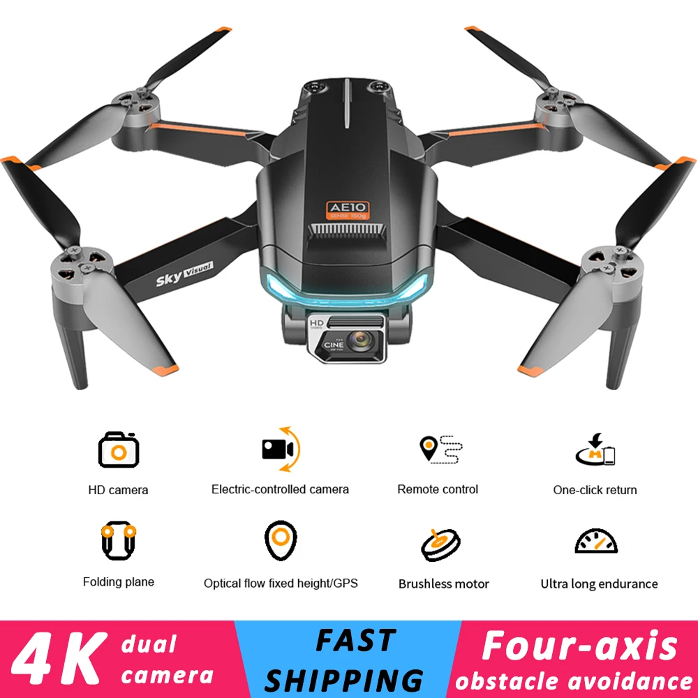 NM61411 AE10 Mini GPS Drone with Camera Optical Flow Obstacle Avoidance Photography Professional 4K Dual Camera Helicopter RC Drone