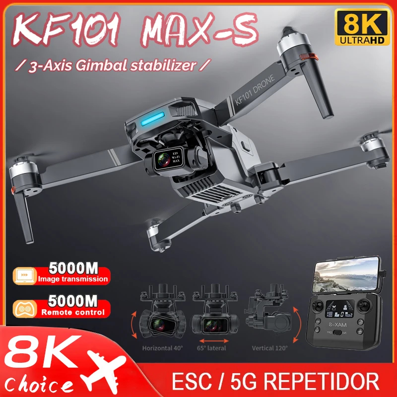 NM62445 Max-S 5000M GPS Drone 4K Professional 8K HD Camera FPV Drone 3-Axis Gimbal Foldable Obstacle Avoidance RC Quadcopter Drone