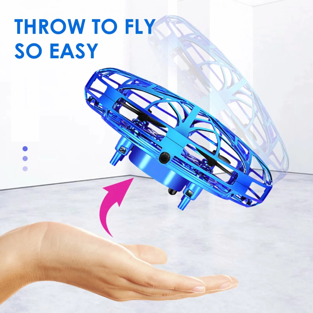 NM58245 Mini Drone UFO Flying Hand Operated RC Helicopter Quadcopter Drone Infrared Induction Aircraft Flying Ball Toys - Pink & Blue 33