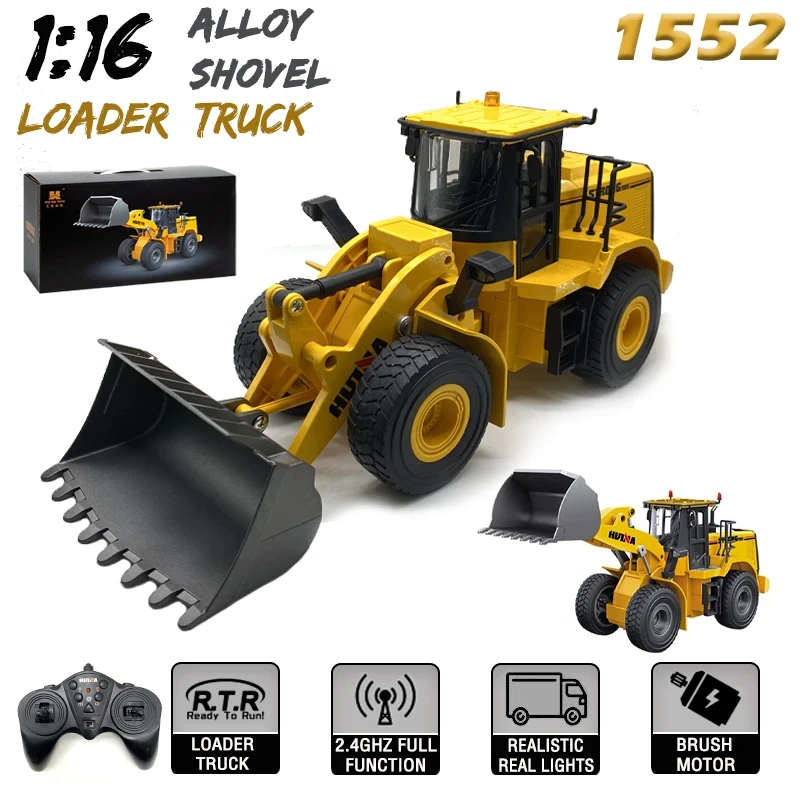 NM62005 1552 1-24 RC Wheel Loader 9 Channels LED Light Model Toy Truck for Holiday Gifts