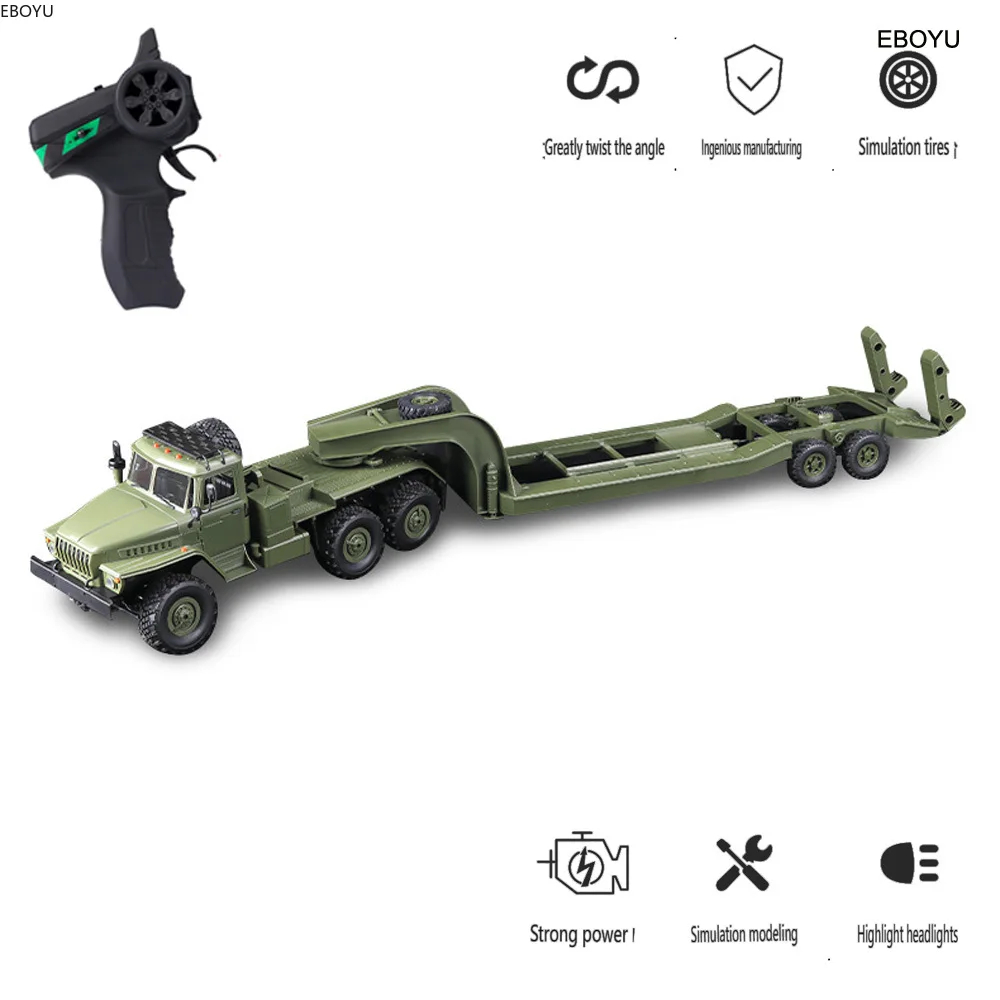 NM62039 WPL B36-3 Ural Military RC Truck 1 by 16 Proportional Control 2.4G 6WD RC Car with Trailer Rock Crawler Vehicle Models Toy -  UNO1RC