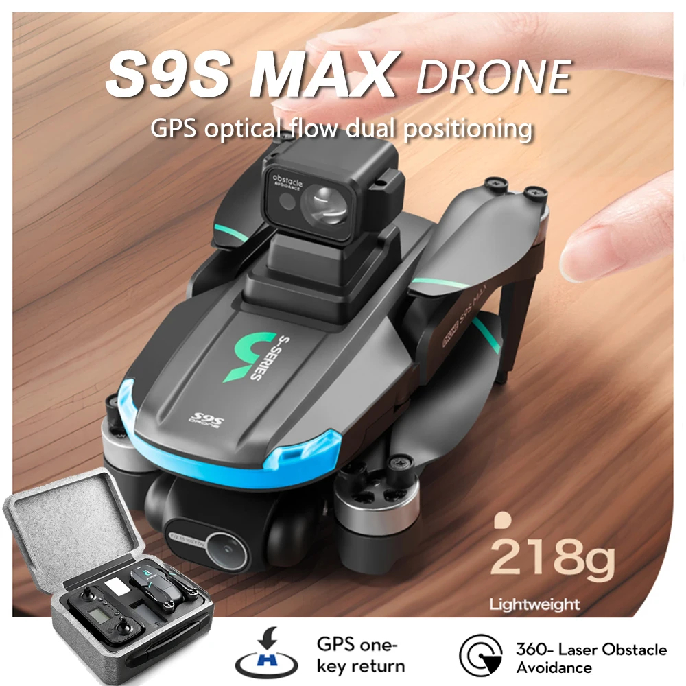 NM62043 S9S Drone Brushless Motor 360 Deg Laser Obstacle Avoidance GPS Return 4K HD Dual Camera Parking Apron RC Quadcopter Drone Toys