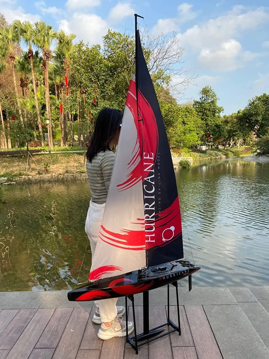 NM62074 Control Sailboat Model Huge for Adult Teens Fall Water Recreation Sailboat Model 84 in. 213 cm Pre-Assembled Sail Access