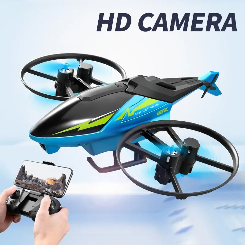 NM59186 M3 RC Helicopter 6 Channel 2.4G 3D Aerobatics Altitude Hold HD Wide-Angle Camera Helicopter Control Remote Toys Drone - Blue & Red