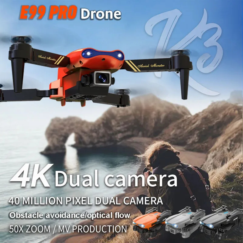 NM59229 K3&E99 Pro Mini Drone with 4K Camera Aerial Photograph RC Quadcopter Helicopter