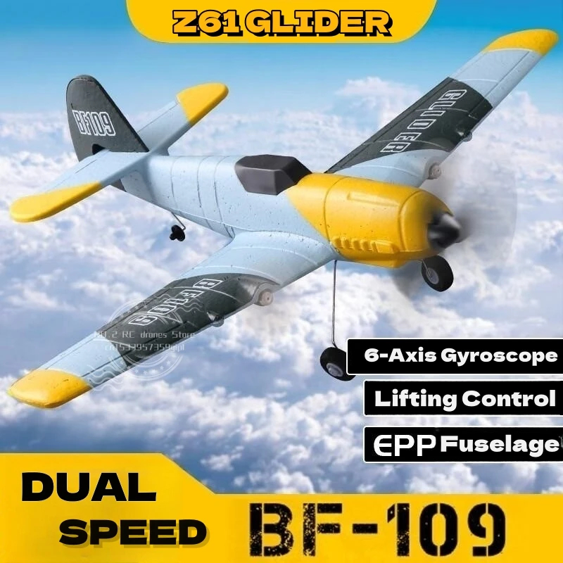 NM59327 Remote Control Airplane with 6-Axis Gyroscope Epp RC Drone Dual Speed Modes Aircraft Model Electric Toy for Children Gift - Yellow
