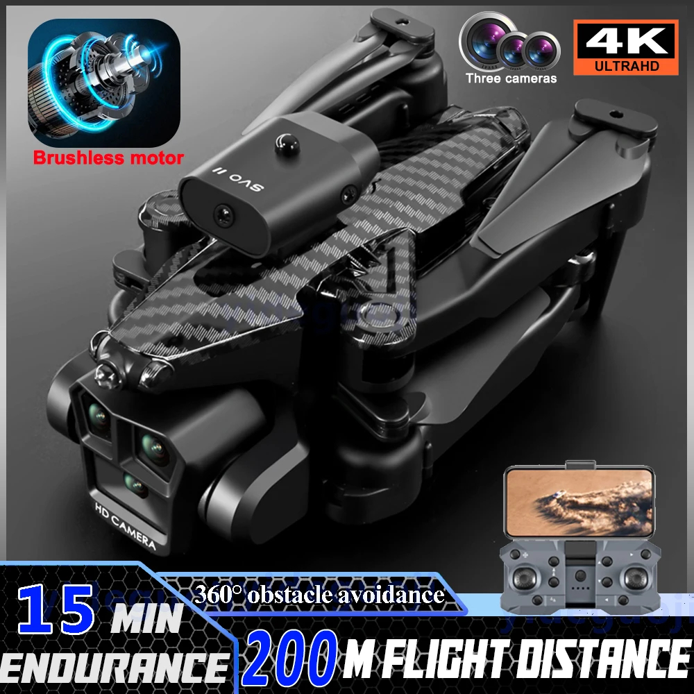 NM59356 Drone with Camera 4K Professional Aerial Photography Three Cameras Drone Optical Flow Folding Obstacle Avoidance Drone