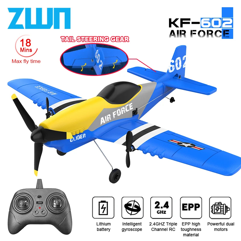 NM59375 Plane KF602 Professional 2.4G Radio Remote Control Airplane EPP Foam Aircraft Glider Flying Model Toys for Children Gifts