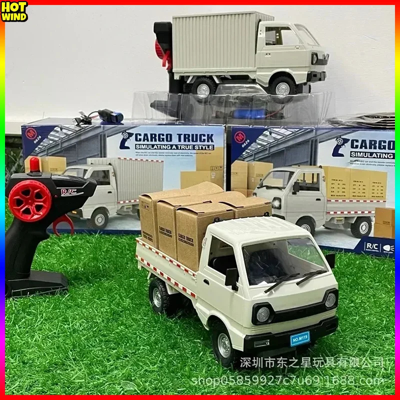 NM59414 WPL D12 RC Car Simulation Drift Climbing Truck LED Light Haul Cargo Remote Control Electric Toys Gift for Children DIY