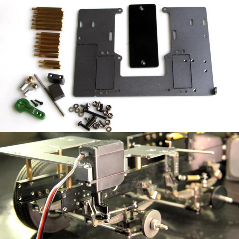 NM59571 Cab Second Floor Transverse Steering Servo Structure for 1 by 14 Tamiya RC Truck Tipper SCANIA