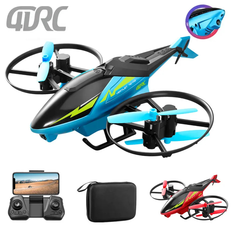 NM59578 Mini M3 4.5-Channel RC Helicopter 2.4G 3D Aerobatics Altitude Hold Helicopter with Camera Remote Control Drone Toys - Blue & Red