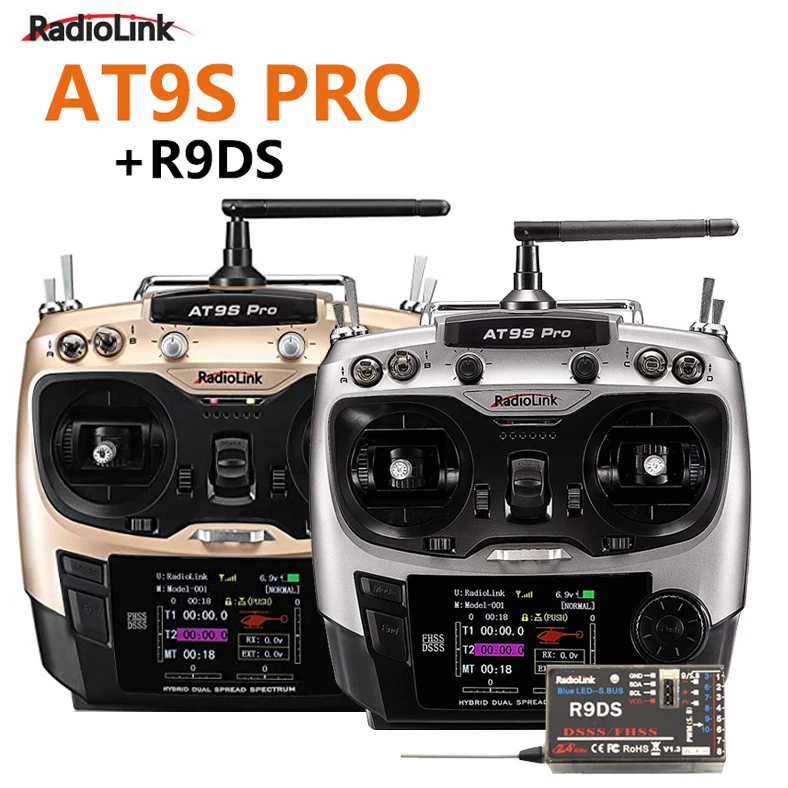 NM61986 AT9S Pro 2.4G 12 CH Remote Control RC Transmitter with R9DS Receiver for FPV DIY RC Drone Quadcopter Airplane