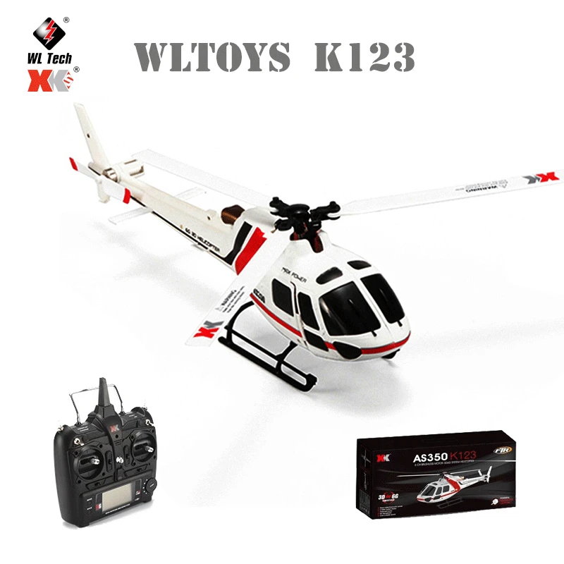 NM62077 WLtoys XK K123 RC Mini Drone RTF 2.4G 6CH 3D 6G Modes Brushless Motor RC Quadcopter Helicopter Toys for Kids Gifts - White