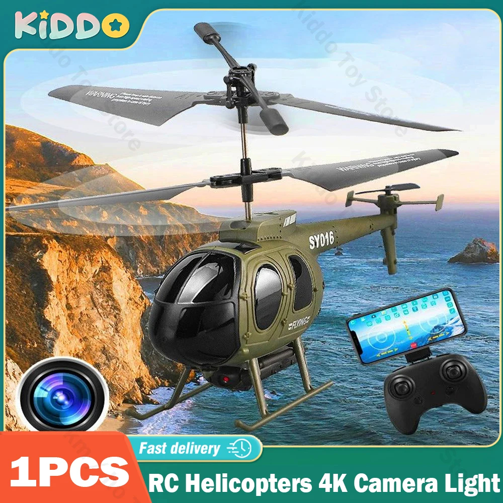 NM58519 Remote Control Helicopters Toys for Boys 4K Camera Light RC Airplanes Model Children Aircraft Quadcopter Kids Drone