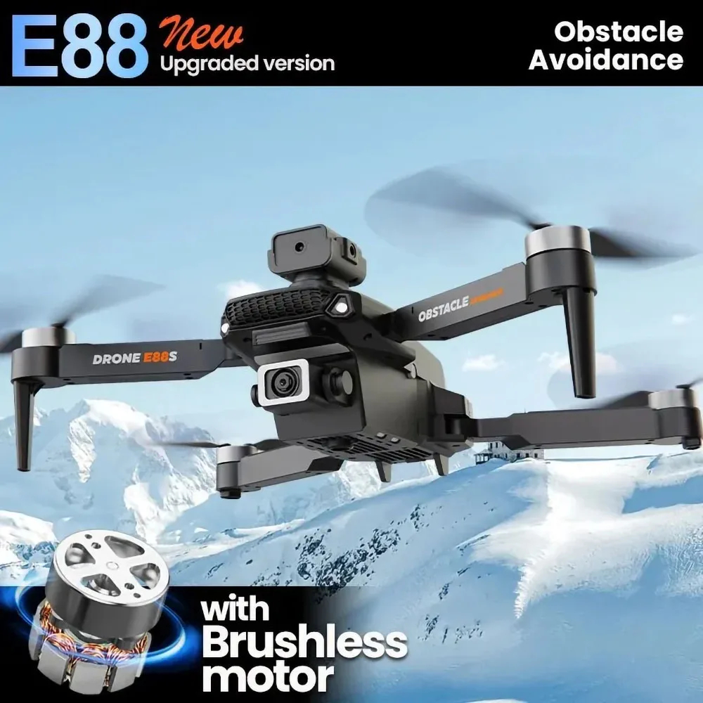 NM58556 88S Pro FPV Wide-Angle Shooting Aircraft Brushless Professional Drone Optical Flow Obstacle Avoidance Drone Children RC Toy