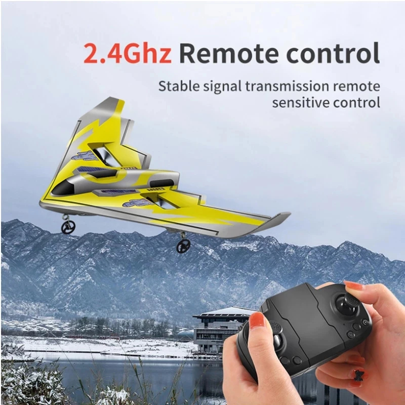 NM58660 RC Glider Airplane LED Light Hand Throwing Fixed Wing Foam Outdoor Electric Red Yellow Plane Professional Drone Toys Boy