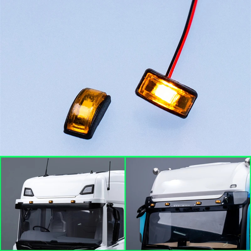 NM58680 Simulation Visor Lamp Position Light for 1 by 14 Tamiya RC Truck Car Scania DIY Parts Toys - Yellow