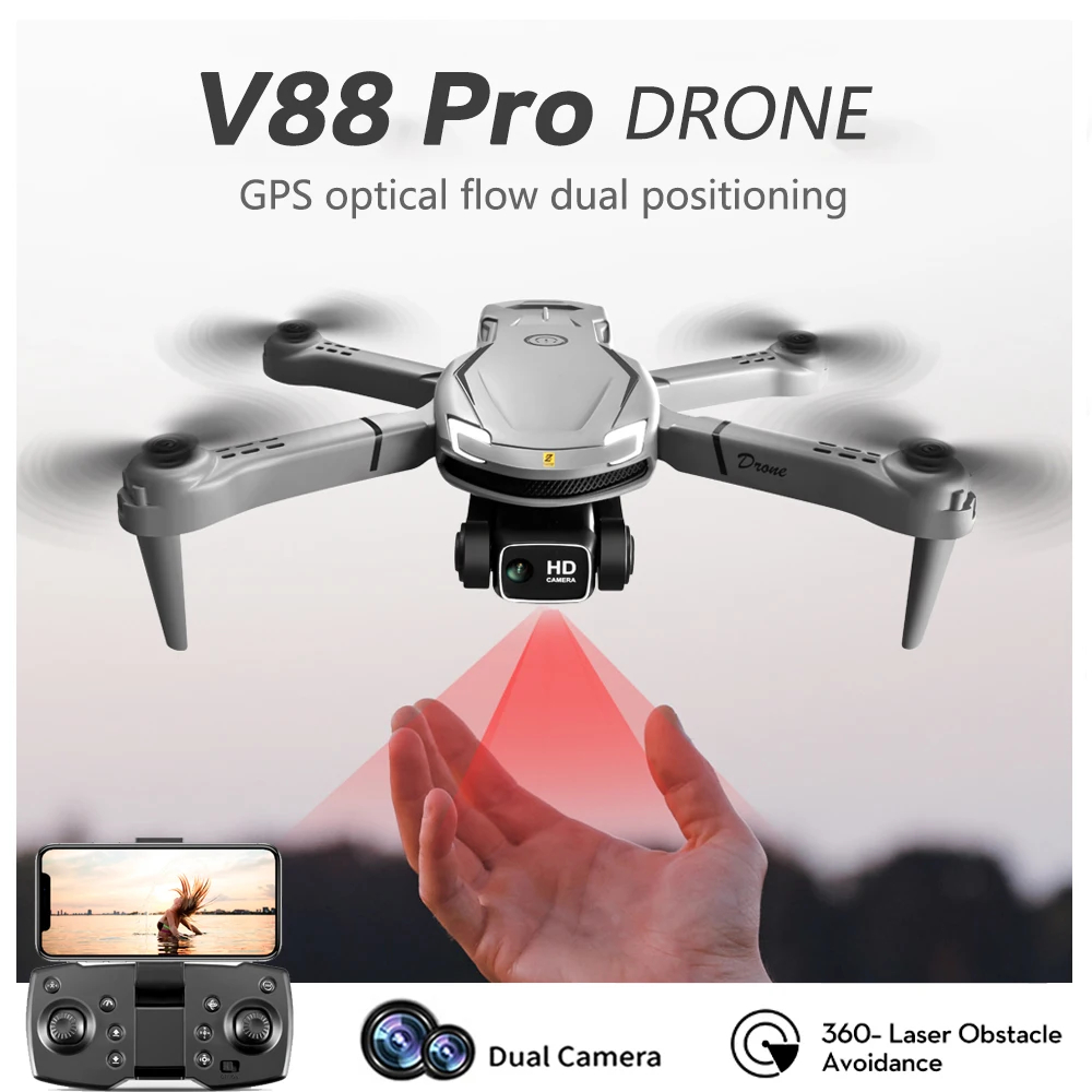 NM58770 Drone Wi-Fi FPV Optical Flow Localization Brushless Motor 4K HD Dual Camera 360 Deg Laser Obstacle Avoidance RC Quadcopter Toys