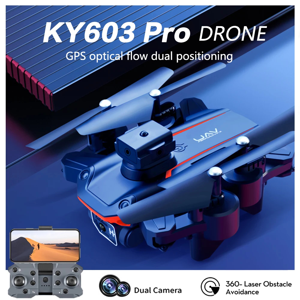 NM58908 Drone 5G FPV 360 Deg Laser Obstacle Avoidance Brushless Motor 4K HD Dual Camera Optical Flow Localization RC Quadcopter Toys - Black & White