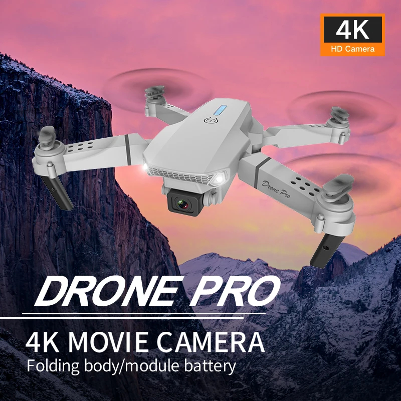 NM58935 Pro Professional Drone HD Camera 4K 1080p RC Plane Foldable Quadcopter Helicopter Gift Toy - Black & White