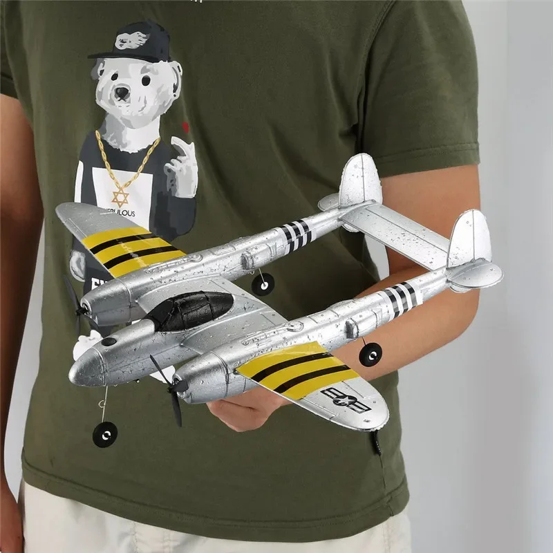 NM60473 P38 RC Airplane 2.4GHz 2CH RC Aircraft Fixed Wing Outdoor Flight for Kid Toys