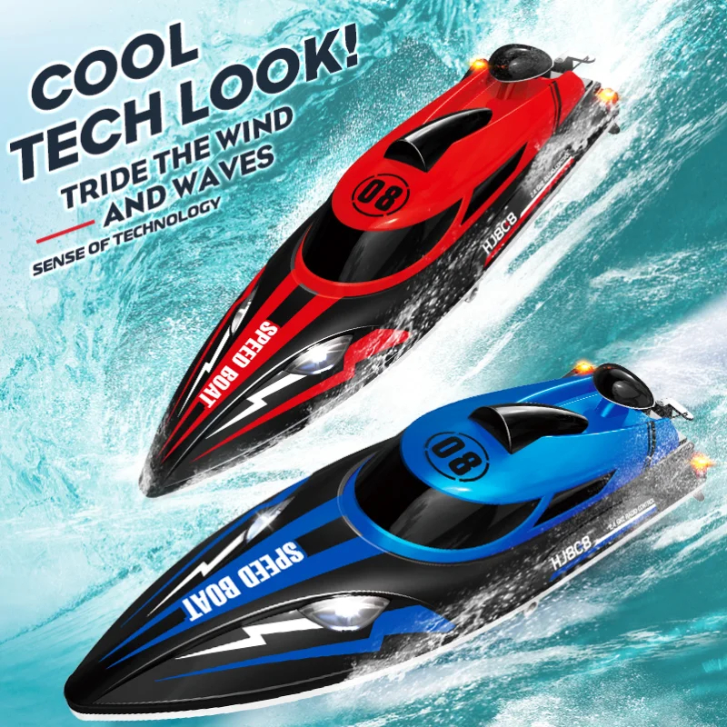 NM60497 RC Battery Boat 2.4Ghz High-Speed Remote Control Racing Ship Water Speed Boat Children Model Toy - Red & Blue