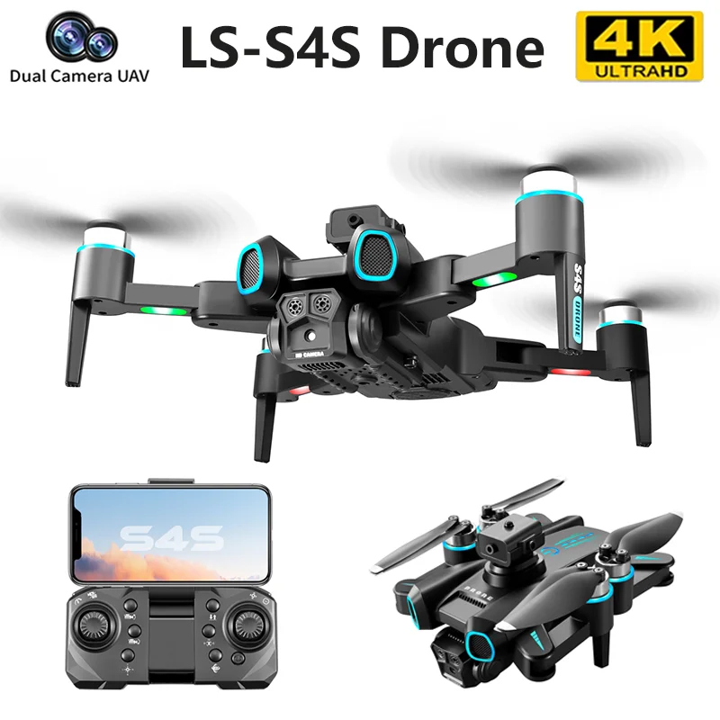 NM60543 RC Drone 5G Wi-Fi FPV Brushless Motor GPS Return 360 Deg Laser Obstacle Avoidance 4K HD Dual Camera RC Quadcopter Drone Toys - Black