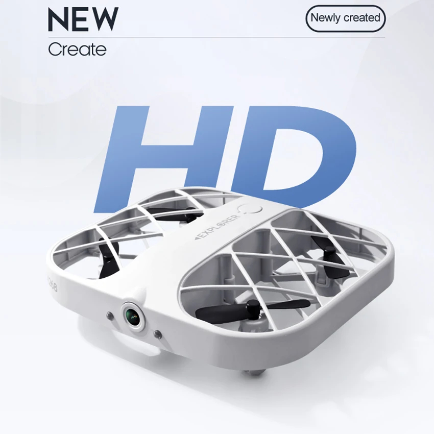 NM60582 H107 Mini Drone 8K 4K Remote Control Drone Quadcopter Camera Real-Time Image Transmission Professional Toys for Adult - White & Blue