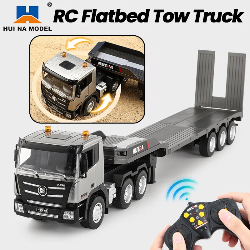NM60595 1318 RC Truck Alloy 9CH 1-24 Large Flatbed Trailer Remote Control Transport Truck Model Electric Toys for Boy Gift -  UNO1RC