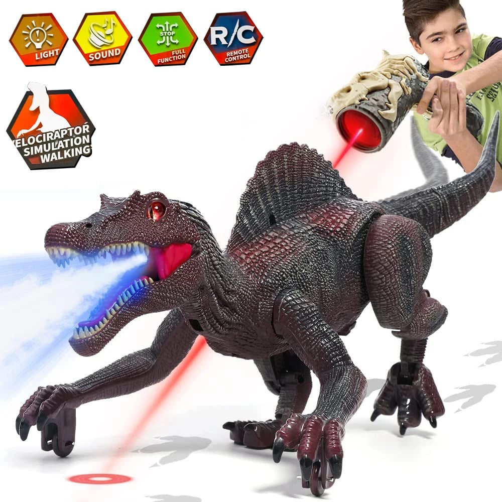 NM58852 Tracking RC Dinosaur Toys for Kids Remote Control Robot Verisimilitude Sound Spray for Kids Boys Girls Childrens Gifts