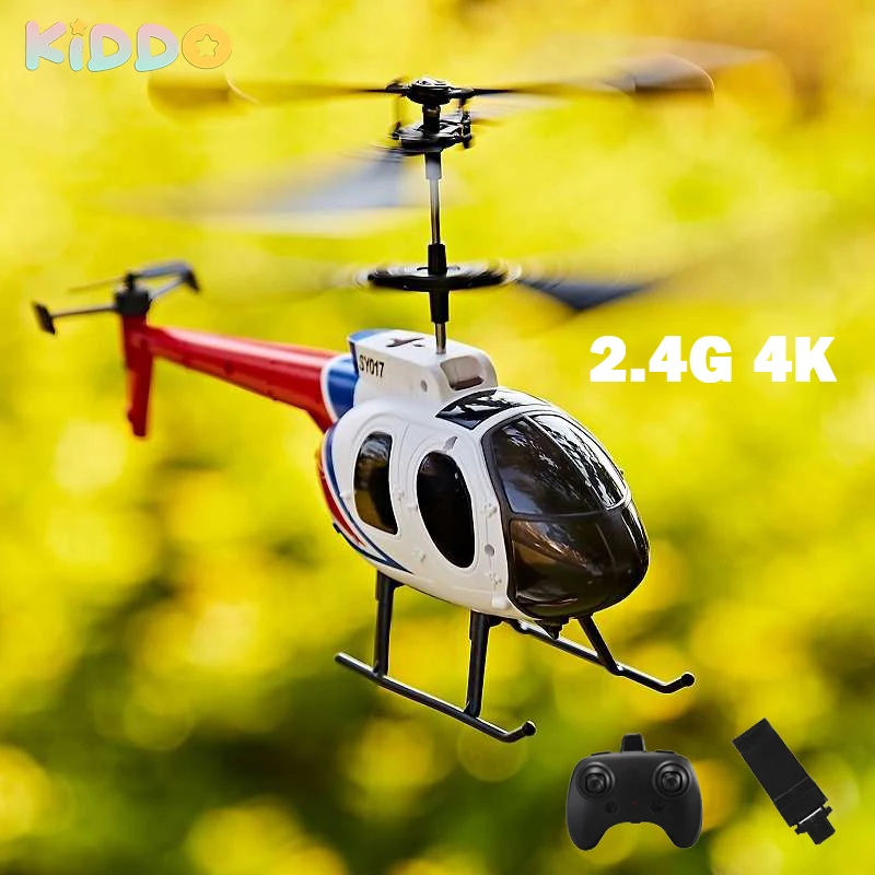 NM58966 Helicopter Military 4CH LED Lights 4K Camera Altitude Hold Remote Control Helicopter for Adults Birthday Children Gifts Toys