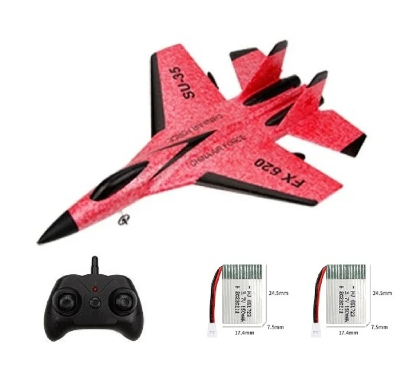NM59038 Glider RC Drone FX620 SU35 Fixed Wing Airplane Remote Control Airplane Electric with LED Outdoor Toys RC Plane - Yellow, Blue & Red