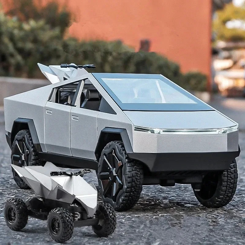 NM59190 Pickup Alloy Car Model Diecast Metal Toy Off-road Vehicles Truck Model Simulation Sound Light for Teslas Cybertruck Gifts -  UNO1RC