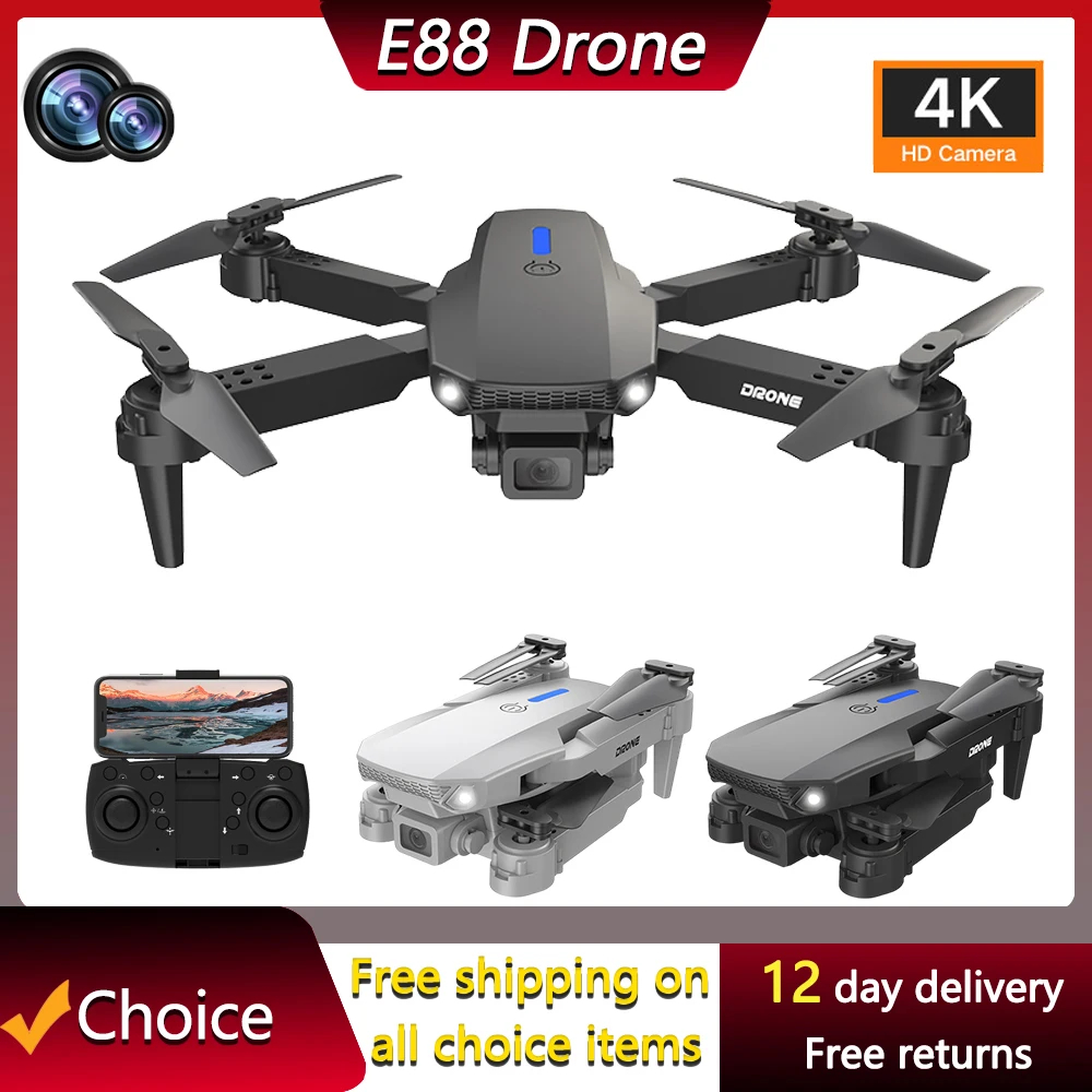 NM58307 E88 4K Drone with Dual Camera 360 Deg Obstacle Avoidance Professional RC Optical Flow Positioning Mini Drone