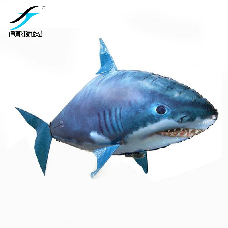 NM58365 Control Flying Shark Toy Clown Nemo Fish Balloon Inflatable Helium RC Air Plane Flying Saucer Gift for Children - Shark & Clownfish