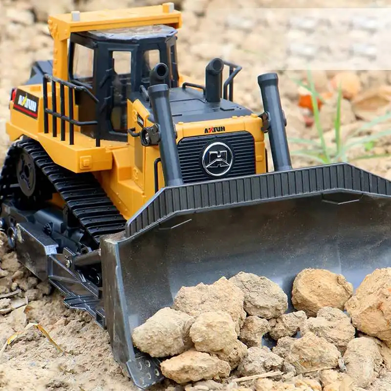 NM58432 Remote Control Truck 8CH RC Bulldozer Machine on Control Car Toys for Boys - Yellow