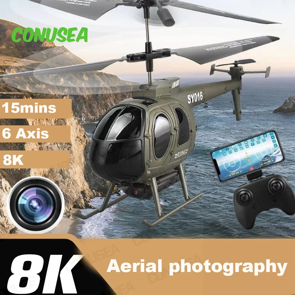 NM58551 Drone 6CH RC Helicopter Pane Mini Drones with Camera HD 8K Wi-Fi FPV Drone Aircraft RC Airplane Toys for Boys Children Adults
