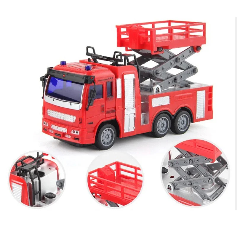 NM59560 4CH RC Rescue Vehicle with Light Rechargeable Electric Fire Engine Truck Remote Control Car Simulation Gifts Toys Boys