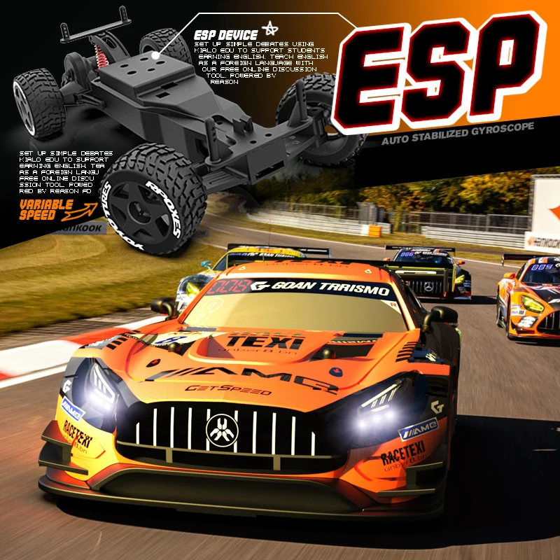 NM59716 High Speed RC Rear Drive 1-24 Remote Control Drift Cars with LED Light Professional Electric Racing Toys for Adult Boy Kid