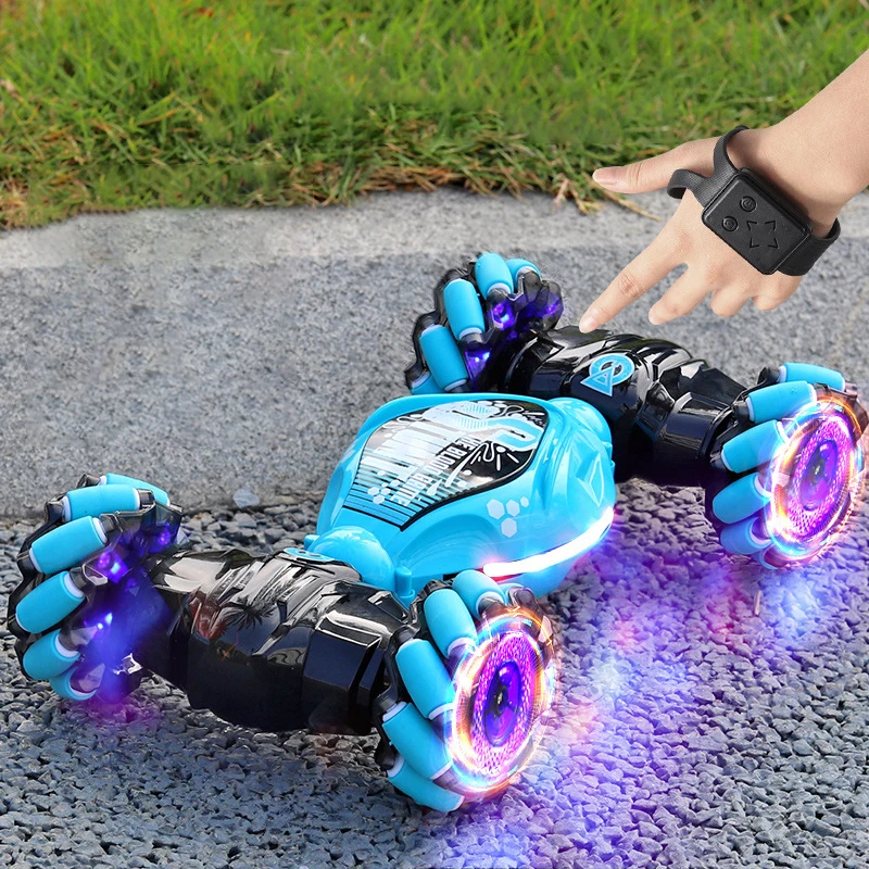 NM60060 RC Car with LED Light Gesture Induction Deformation Twist 360 deg Rotating Climbing Car Remote Control Car Boy Toys Gift