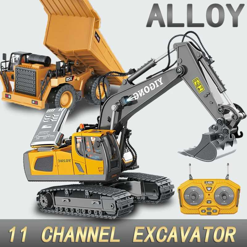 NM60286 Excavator Kids Dump RC Trucks Electric Car Toy for Boy Engineering Vehicle Children Remote Control Bulldozer for Lift Crane