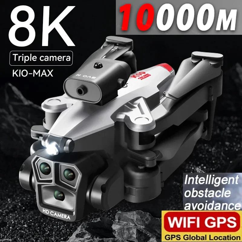 NM60347 Drone 8K Professional Three Camera Wide Angle Optical Flow Localization Four-Way Obstacle Avoidance Intelligent RC Drone