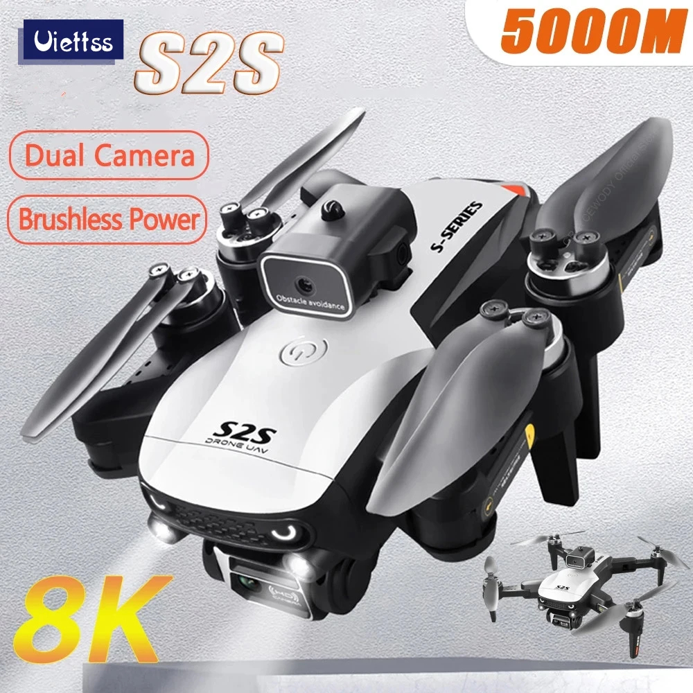 NM60427 S2S Drone 8K HD Dual Camera Brushless Motor Obstacle Avoidance Drone RC Helicopter Professional Foldable Quadcopter Toy