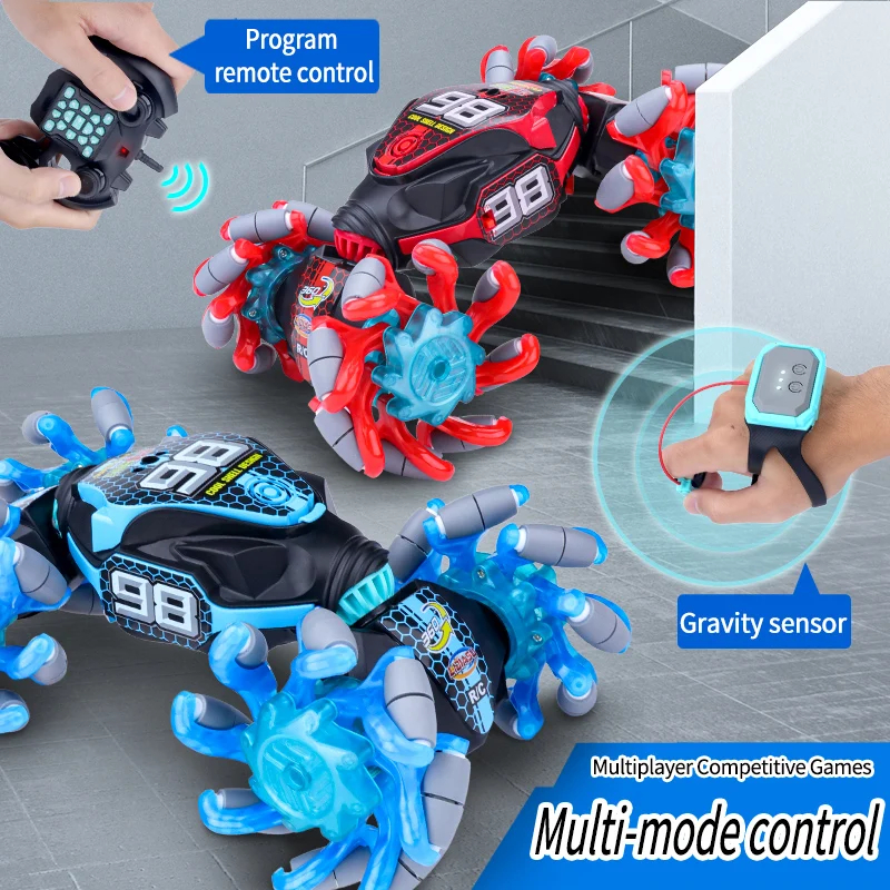 NM60433 Remote Control Car 2.4G Deformation Explosion Dazzling Big Wheel Drift Stunt Gesture Cross Country Dance RC Car Toy Gift