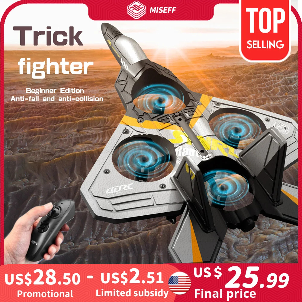 Remote Control Airplane Drone 2.4G Gravity Sensing Remote Control Plane Glider Airplane EPP Foam Boy Toys Kids for Gift - Yellow, Blue & Red