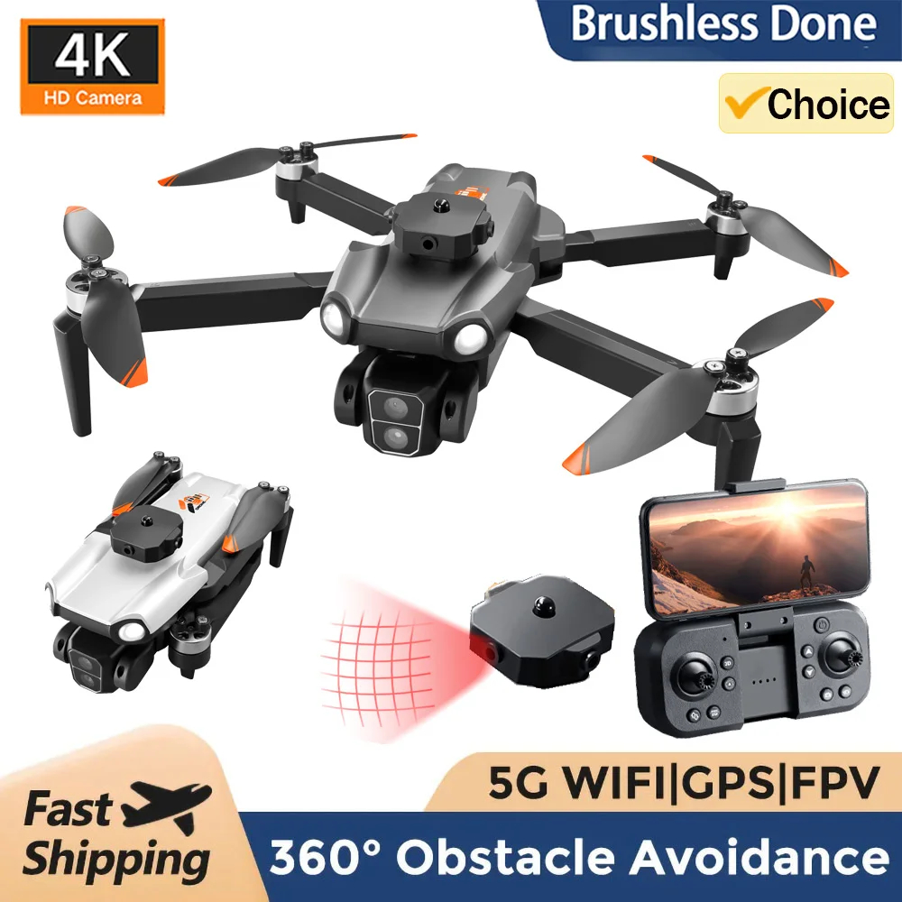 NM59490 S119 MAX Drone 4K Professional HD Camera Wide Angle Optical Flow Obstacle Avoidance 5G Wi-Fi Brushless Motor RC Quadcopter - Black & White