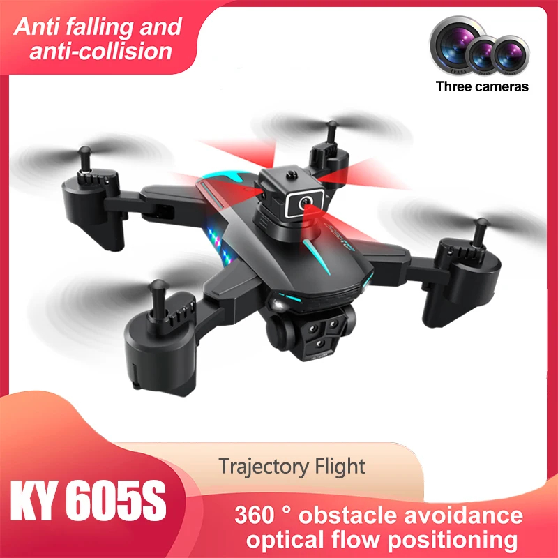 NM59512 KY605S Drone 4K Optical Flow Localization 360 Deg Obstacle Avoidance Wide Angle Professional with Three Camera RC Quadcopter