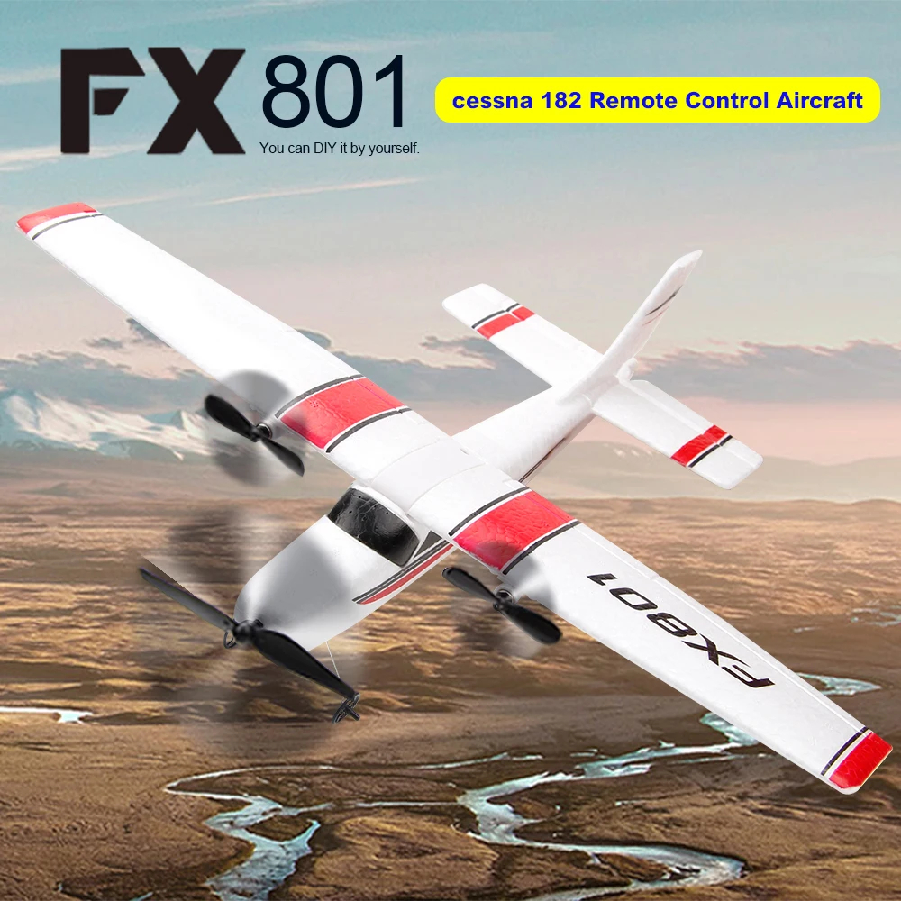 NM59646 Airplane 182 DIY RC Plane 2.4GHz 2CH EPP Craft Electric RC Glider Airplane Outdoor Fixed Wing Aircraft for Kids